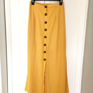 Francesca's Collections Yellow Maxi Skirt